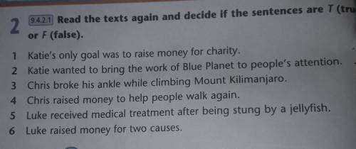 9.4.2.1.Read the texts again and decide if the sentences are T (true)or F (false).​