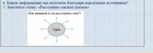 1. какую информацию мы получили благодаря персидским источникам? 2. заполните схему расселение сакс