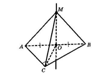 Точка М знаходиться поза площиною прямокутного трикутника АВС кутC=90 точка О – середина гіпотенузи