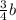 \frac{3}{4}b