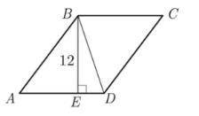 Дано:АBCD- ромб BE-12 см AE-5 смНайди:1)AB 2)ED 2)BD