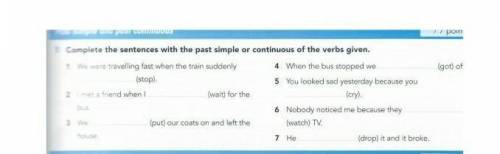 Complete the sentences with the past simple or continuous of the verbs given​