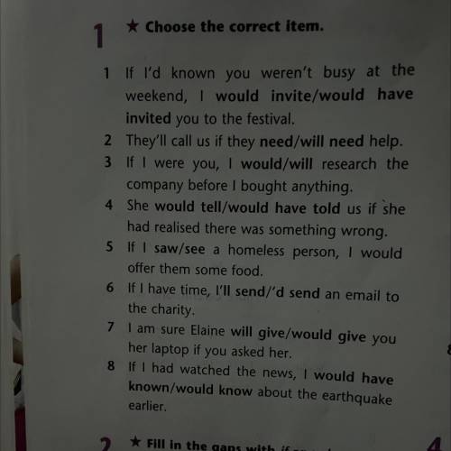 * Cinta Dan vorrect item. 1 1 If I'd known you weren't busy at the weekend, I would invite/would hav