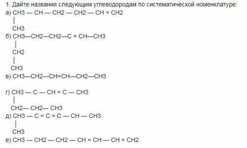 Дайте названия следующим углеводородам по систематической номенклатуре: