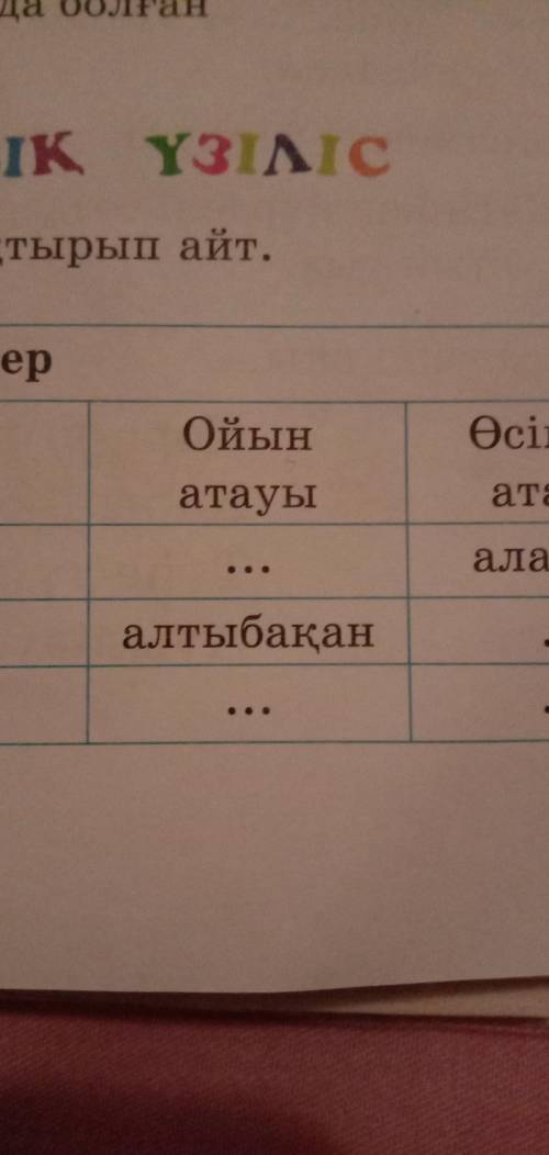 Біріккен ойын атауын білмей жатыр едим. Мысал көрсетіп берерсіздер ме?