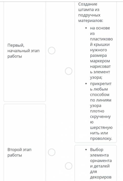 Изготовление ювелирных изделий. Декорирование изделия. Урок 4 Соотнеси последовательность действий п