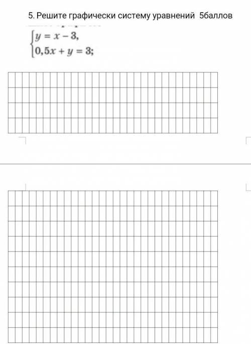 Решите графически систему уравнений с решением в тетради кто выполнит на того подпишусьГрафически​