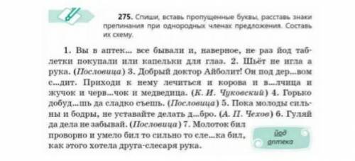 275. Спиши вставь пропущенные буквы, раставь знаки препинания при однородных членов предложения. Сос