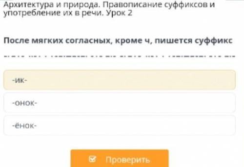 Архитектура и природа. Правописание суффиксов и употребление их в речи. Урок 2 После мягких согласны