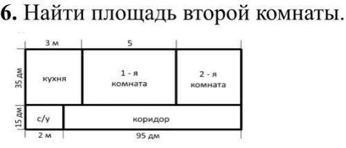 (Надо найти площадь второй комнаты)