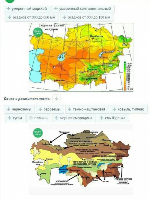 Используя карты, охарактеризуй природную зону степи, перенеси данные в соответствующие ячейки. Геогр