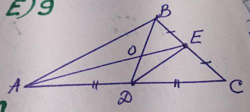 В треугольнике ABC CE=BE , AD=DC , AE=13 , DB=8 , AB=10 . Найдите периметр треугольника OED БУДУ ОЧЕ