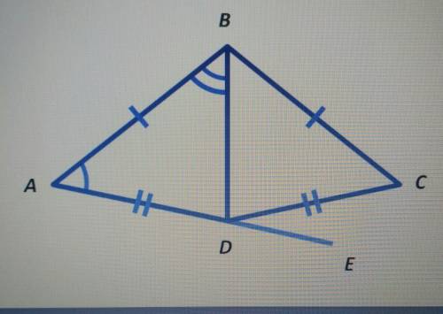 По рисунку найдите угол CDE, если AB=BC, AD=CD, угол BAD=45°, угол ABD=55°​