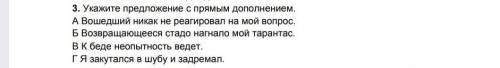 Укажите предложение с прямым дополнением ​