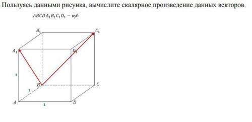 Пользуясь данными рисунка, вычислите скалярное произведение данных векторов.