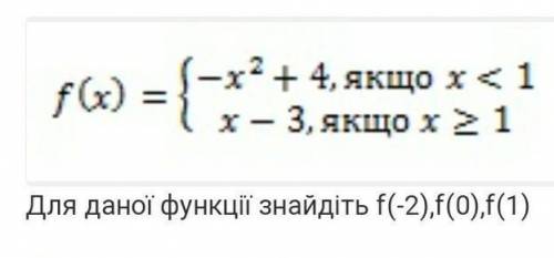 Для даної функції знайдіть f(-2), f(0),f(1) ​