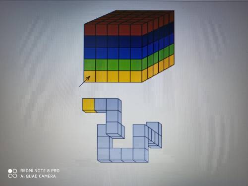 У Таня есть параллелепипед, из кубиков окрашенный по слоям. Таня вырезала из этого параллепипеда зме
