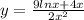 y = \frac{9 ln x + 4 x}{2x^{2}}