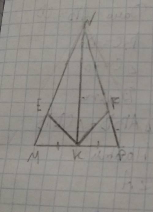 Решите очень надо Дано:треугольник МNP - равнобедренныйК - середина МРугл МКЕ = углу РКЕдоказать:тре