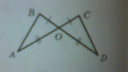 На рисунке 136 AO =OD, BO =OC. Найдите сторону СD и кут ОСD треугольника ОСD, если АВ = 8 см, а кут