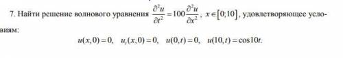 Решение волнового уравнения методом Фурье