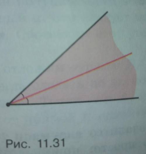 Докажите, что биссектриса угла является его осью симметрии (рис. 11.31)​