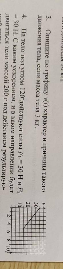 Определите по графику функции v(f) характер и причины такого движения тела,если масса тела 3кг​