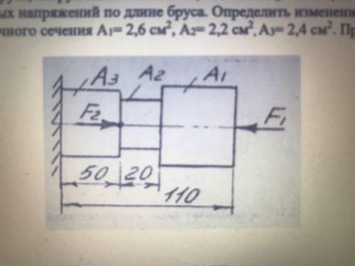 БУДУ ОЧЕНЬ БЛАГОДАРЕН! Для данного ступенчатого бруса, нагруженного силами F1= 33 кН и F2= 47 кН, по