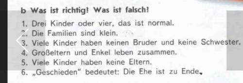 Прочитайте текст и выберите Что верно (richtig), а что неверно ( falsh) Die Familien in Deutschland