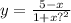 y = \frac{5 - x}{1 + x {?}^{2} }