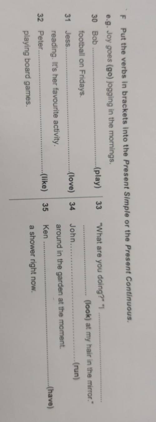 Put the verbs in brackets into the present simple or the present continuous​