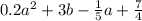 0.2 {a}^{2} + 3b - \frac{1}{5} a + \frac{7}{4}