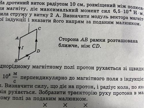 На дротяний виток радіусом 10 см, розміщений між полюсами магніту, діє максимальний момент сил 6,5*1