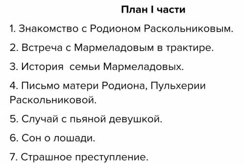 Проиллюстрируйте цитатами предложенный план прокомментировать цитаты. Роман «Преступление и Наказани