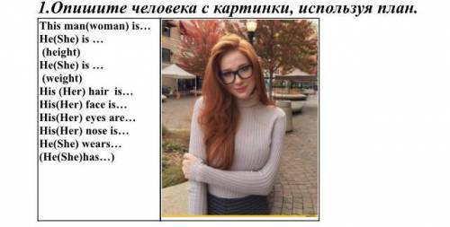 Опишите человека с картинки используя план. This man(woman) is… He(She) is … (height) He(She) is … (