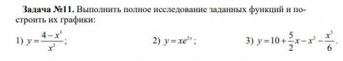 . Выполнить полное исследование заданных функций и построить их графики: