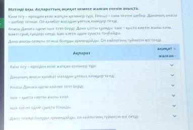 Мәтінді оқы. Ақпараттың ақиқат немесе жалған екенін анықта. Киім тігу – ертеден келе жатқан қолөнер