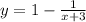 y = 1 - \frac{1}{x + 3}