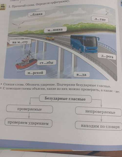 Прочитай слова определи орфограммы Спиши слова обозначь ударения подчеркни безударные гласные Яме с