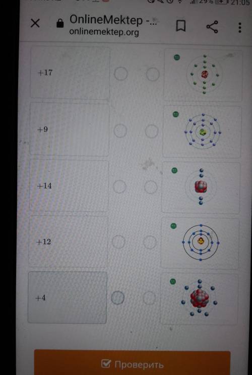 Состав и строение атома. Изотопы. Урок 2Определи заряд ядра каждого атома.+17+9+14+12+4желательно ск