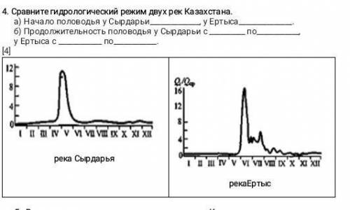 очень Сравните гидрологический режим двух рек Казахстана​