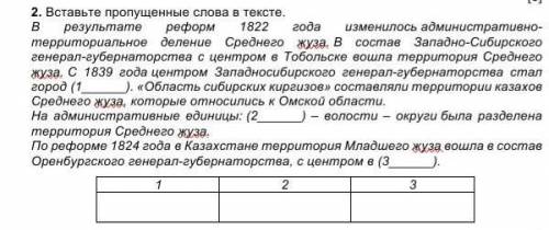 2. Вставьте пропущенные слова в тексте. ​