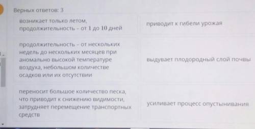 На рисунке представлено такое неблагоприятное атмосферное явление, как засуха.Выбери три особенности