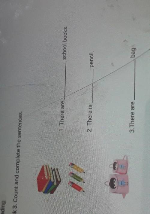 1. There areschool books.2. There ispencil.3. There arebag​