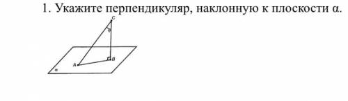 Укажите перпендикуляр, наклонную к плоскости α