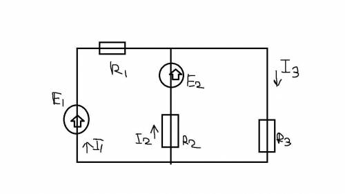 Напишите необходимые для определения токов уравнения по 1-му и 2-му закону Кирхгофа (должно быть 3 у