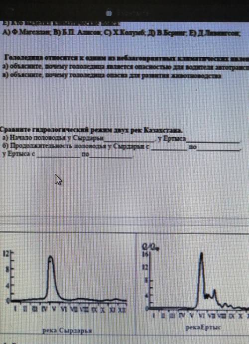 Сравните гидравлический режим двух рек Казахстана ​