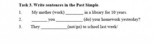 Task 3. Write sentences in the past Simple ​