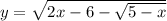 y = \sqrt{2x - 6 - \sqrt{5 - x} }