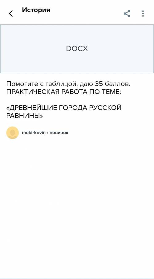 с таблицой, ПРАКТИЧЕСКАЯ РАБОТА ПО ТЕМЕ: «ДРЕВНЕЙШИЕ ГОРОДА РУССКОЙ РАВНИНЫ»